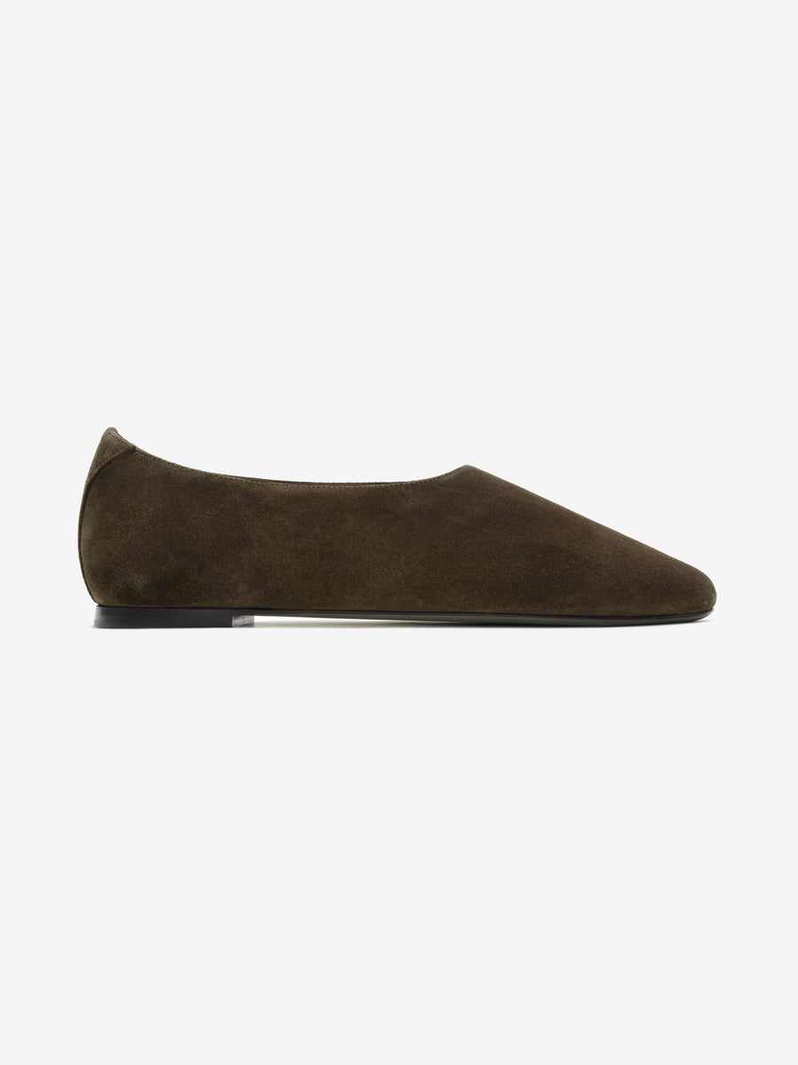 Womens Suede Ballerina Dark Brown / 35 view 2