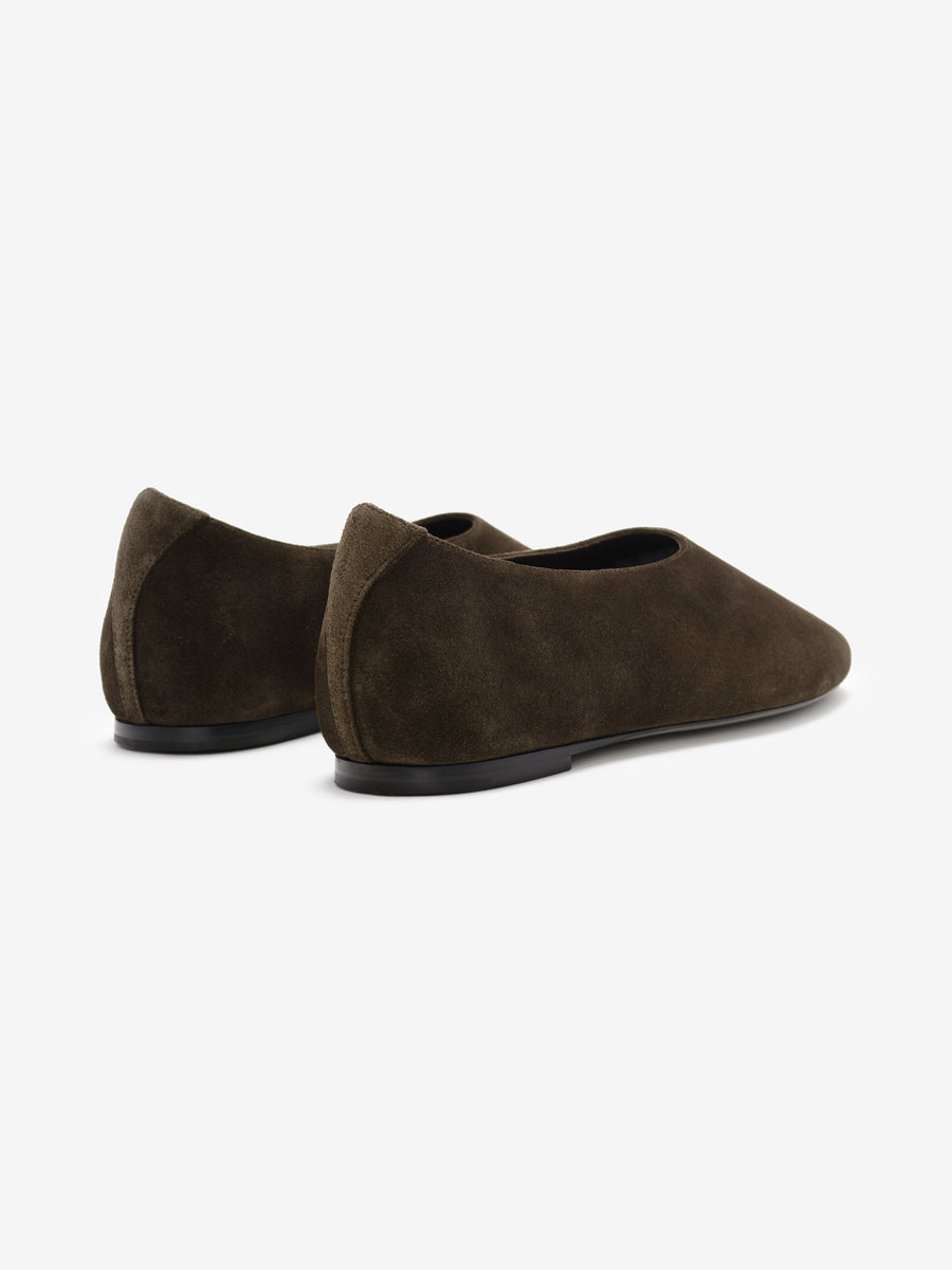 Womens Suede Ballerina Dark Brown / 35 view 4