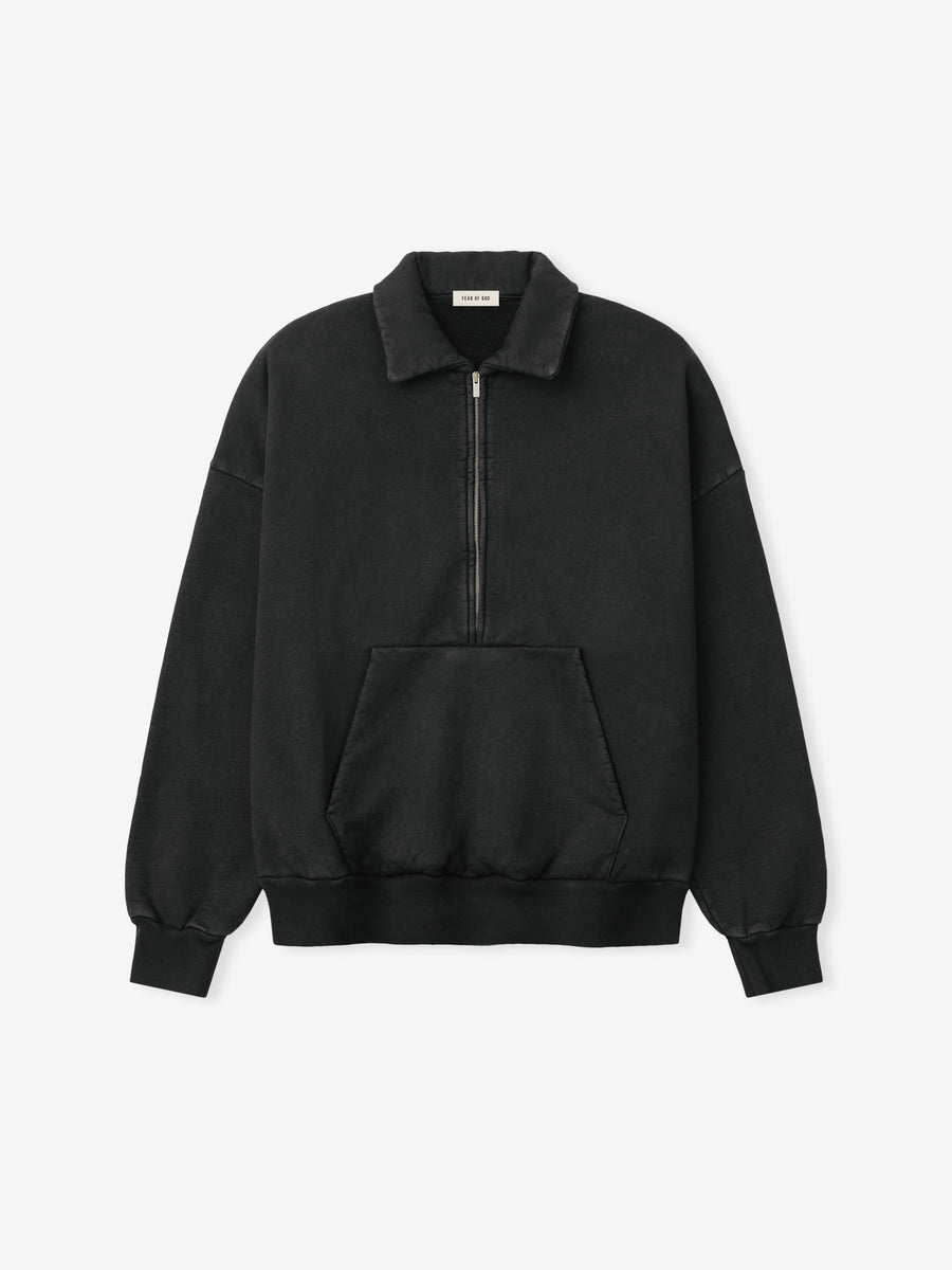 Sunfaded Half Zip Polo Sweatshirt Black / XS view 2