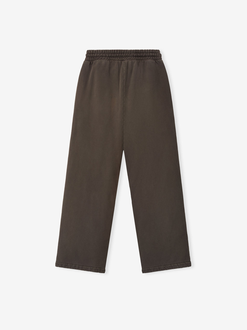 wide leg sweatpant in muted sunfaded brown with elastic waistband made from heavyweight cotton fleece
