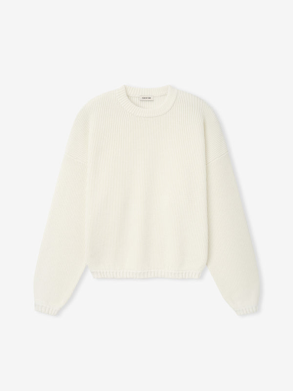 Double Knit Linen Wool Cotton Crewneck Sweater view 2