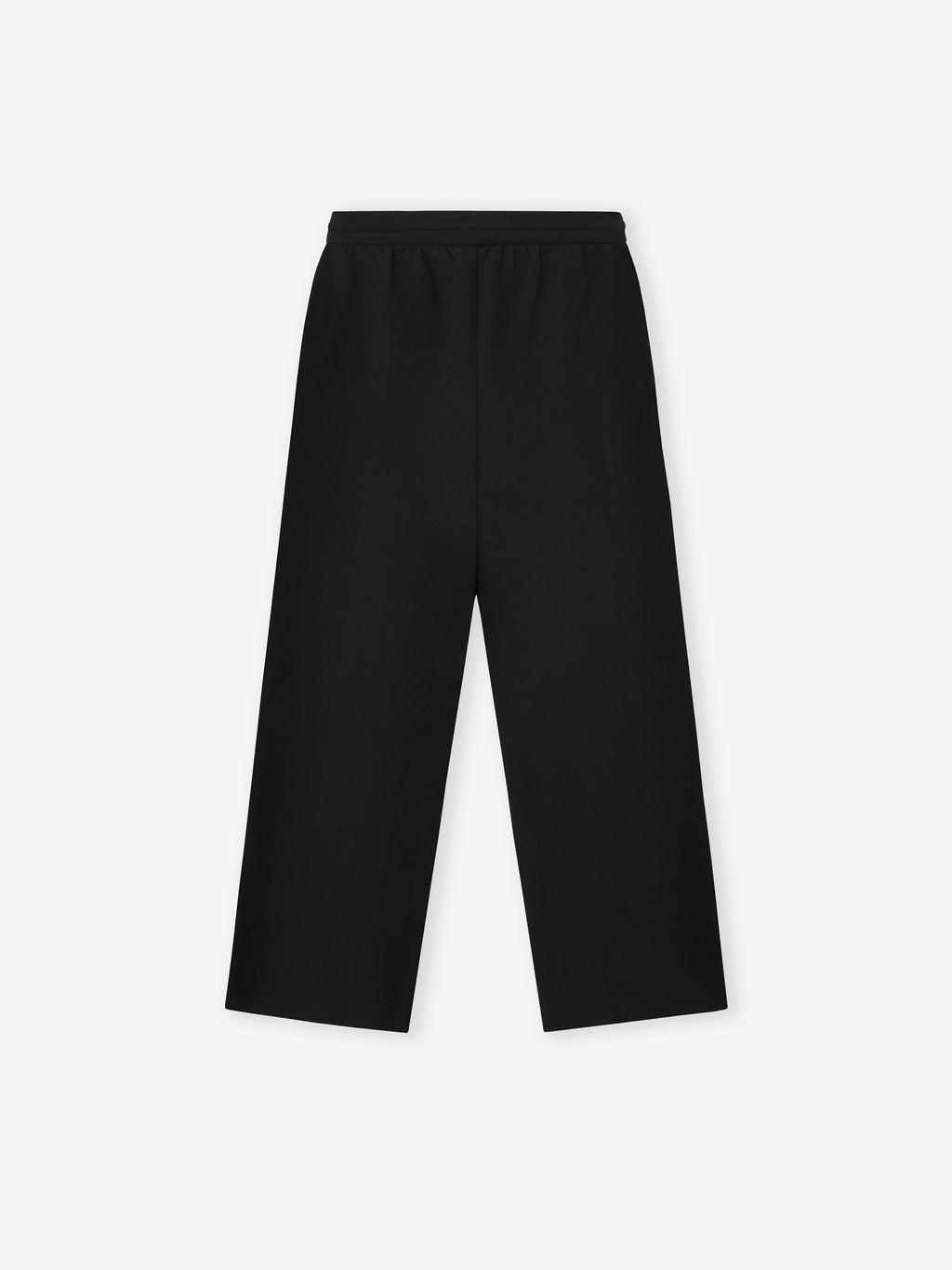 men's black cotton-nylon double-knit jogging pants with wide flared legs and elastic waistband