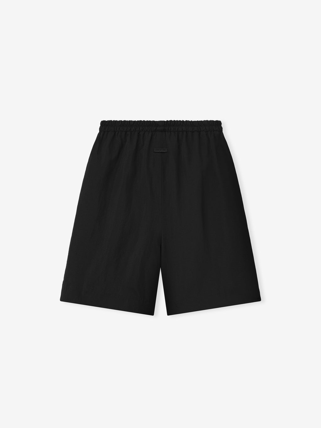 men's black recycled nylon ripstop sport shorts with elastic waistband and clean minimalist design