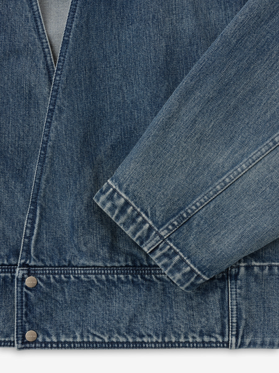 Denim Lapelless Jacket Medium Indigo / XS view 7