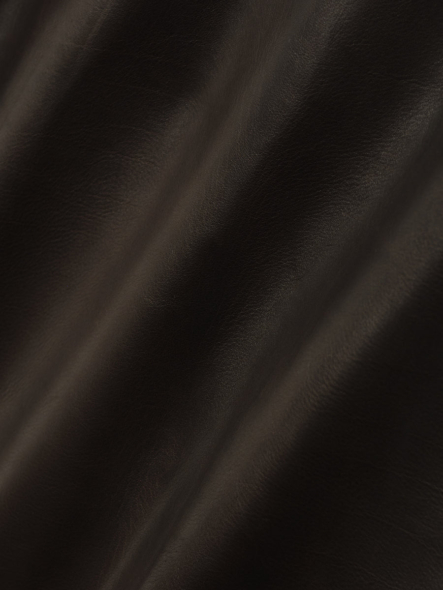 Leather Relaxed Shirt Dark Brown / L view 6