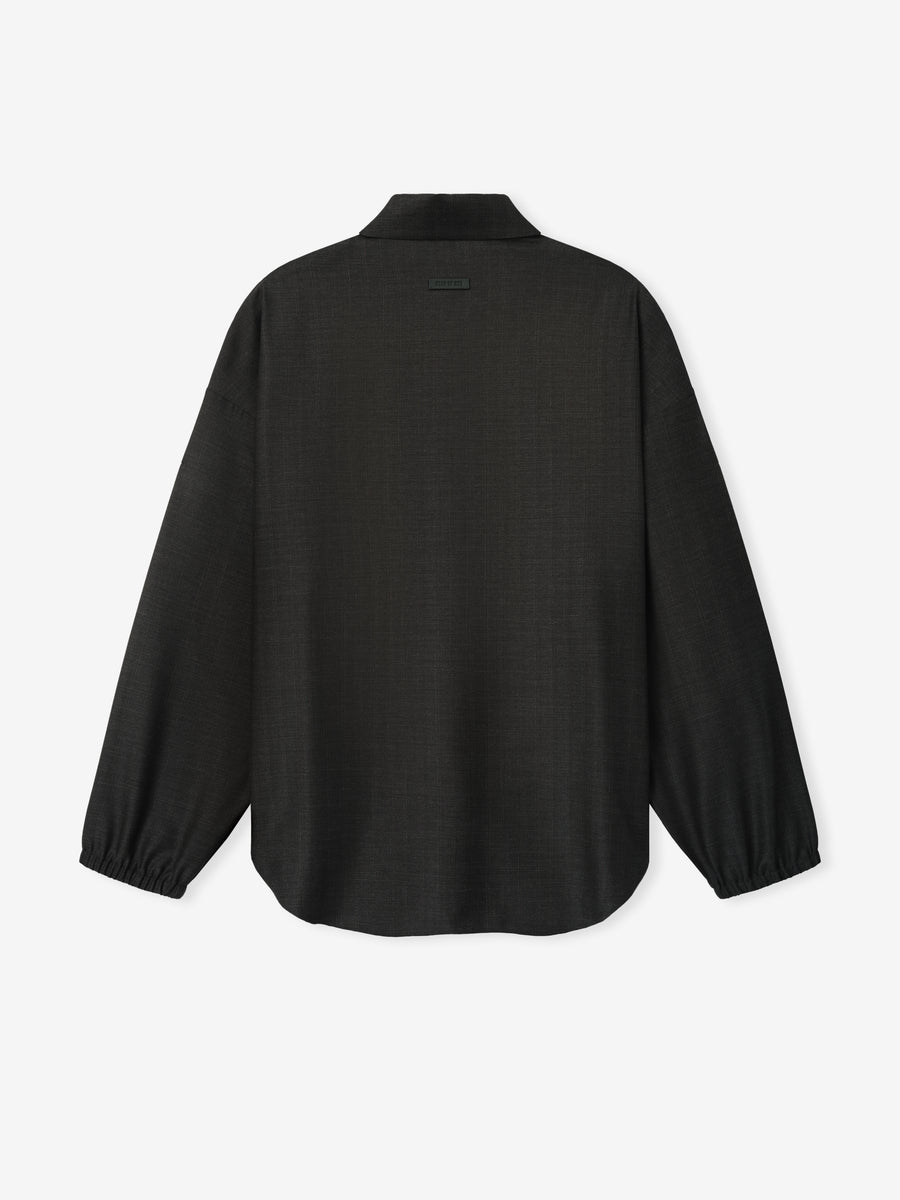 Grey Striped Wool Elastic Cuff Shirt Grey Striped / XS view 5