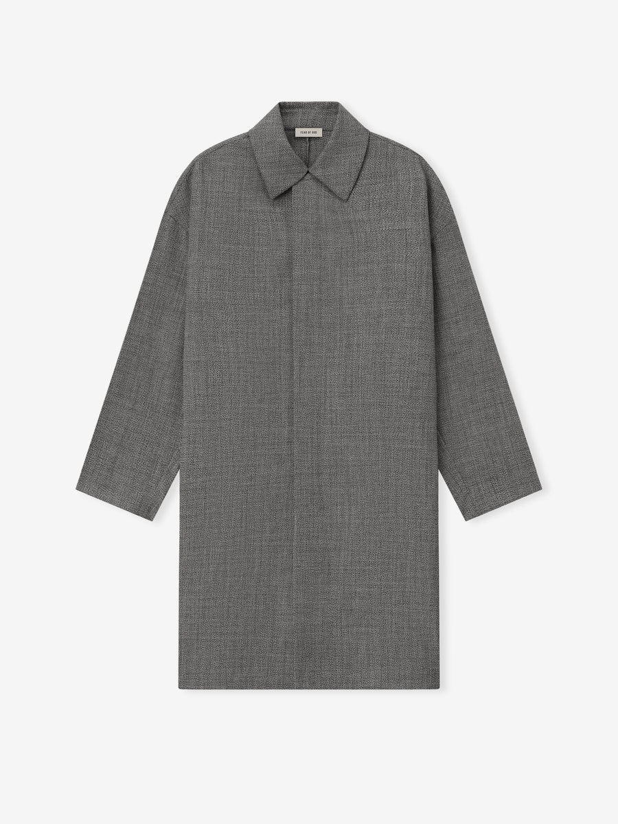 Mouline Wool  Relaxed Trench Coat Off White/Black / S view 5