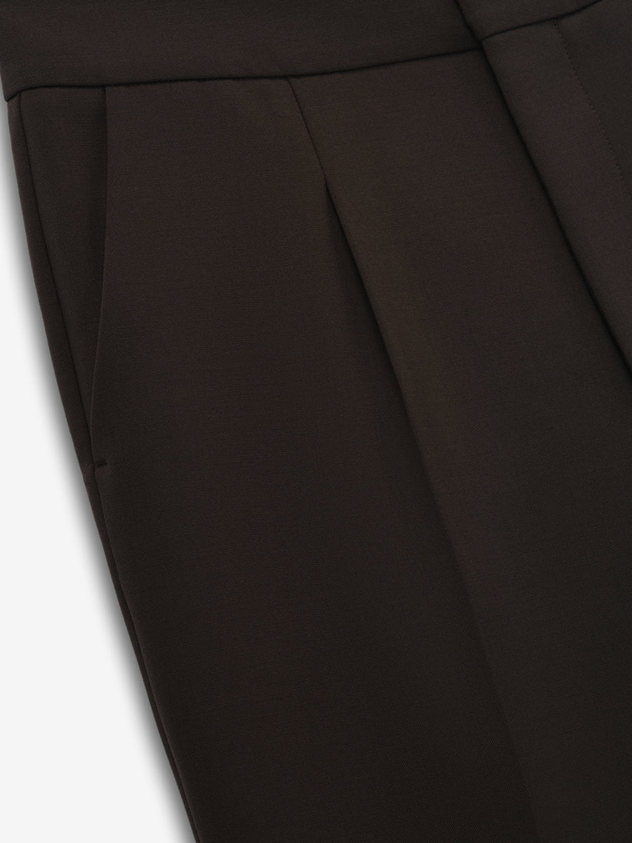 Double Weave Wool Tailored Flared Pants Brown / 46 view 4