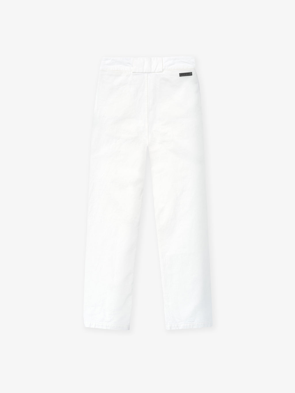 optic white cotton broken twill relaxed fit women's utility pants with baseball belt loops and rear patch pocket