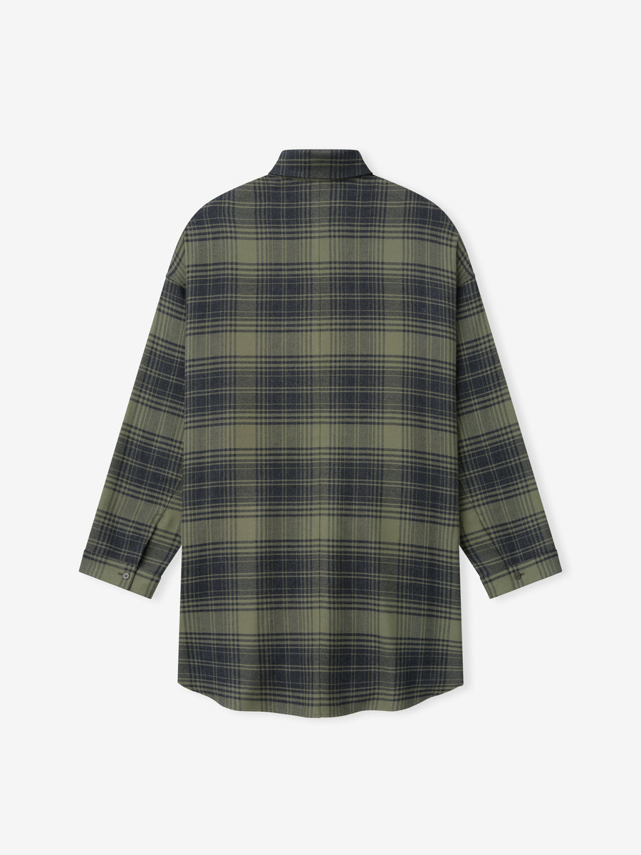 Womens Flannel Relaxed Shirt Grey/Clay / XS view 5