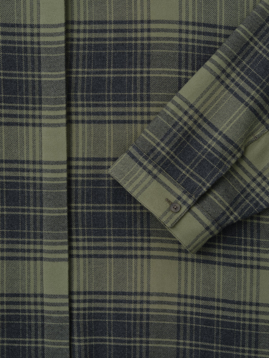 Womens Flannel Relaxed Shirt Grey/Clay / XS view 7