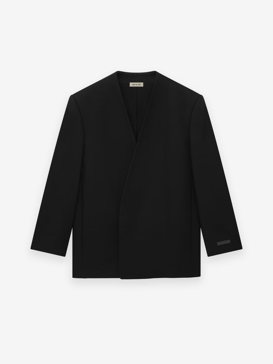 Wool Gabardine Lapelless Blazer - Fear of God