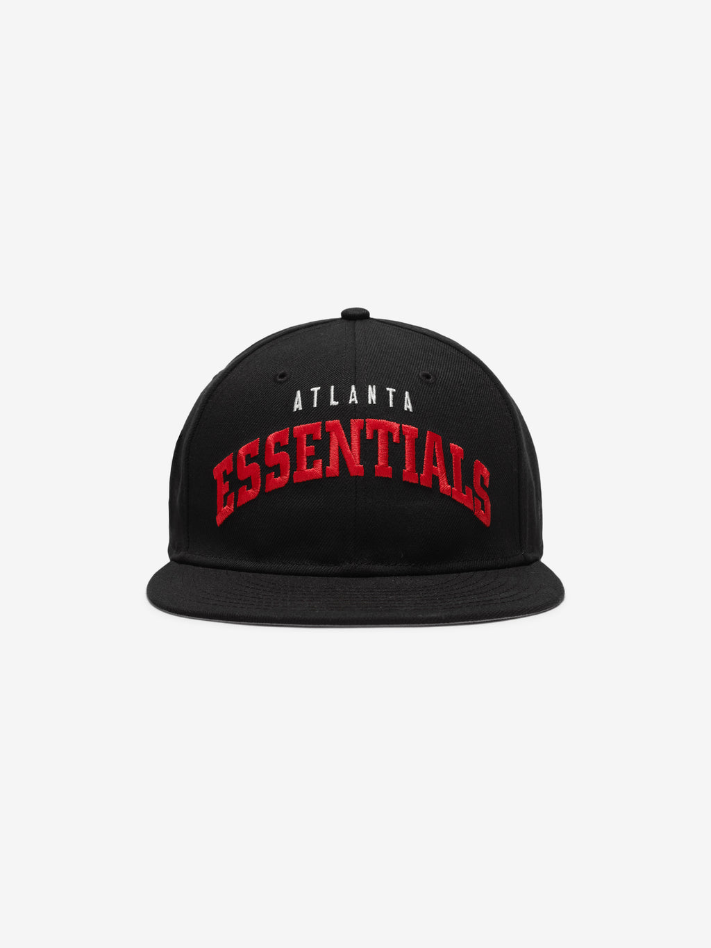 Front view of black Falcons 9Fifty RC Snapback featuring red Atlanta Essentials embroidery on crown panel, gallery image 0