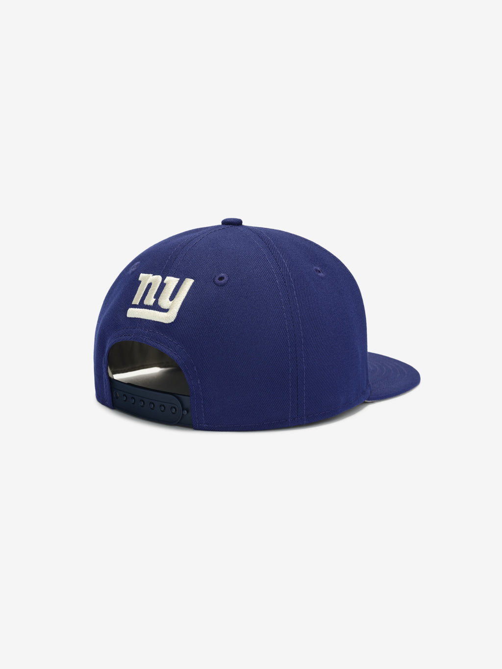 Rear view of blue Giants 9Fifty RC Snapback with embroidered white "ny" logo and adjustable snapback closure, gallery image 0