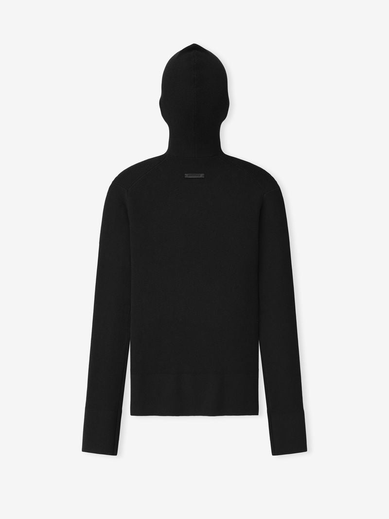 Women's Long Sleeve Hooded Rib Top