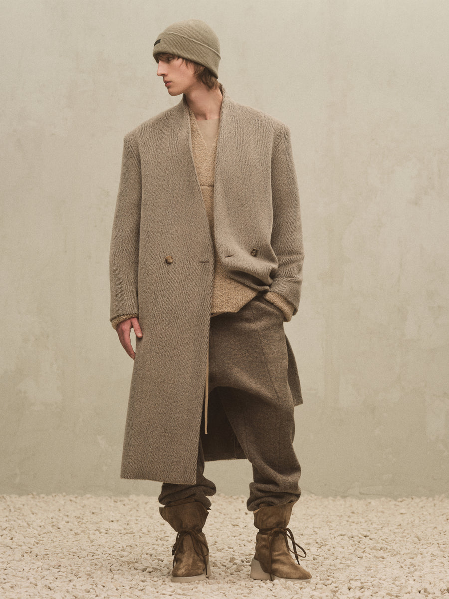 Alpaca Herringbone Lapelless Coat - Fear of God