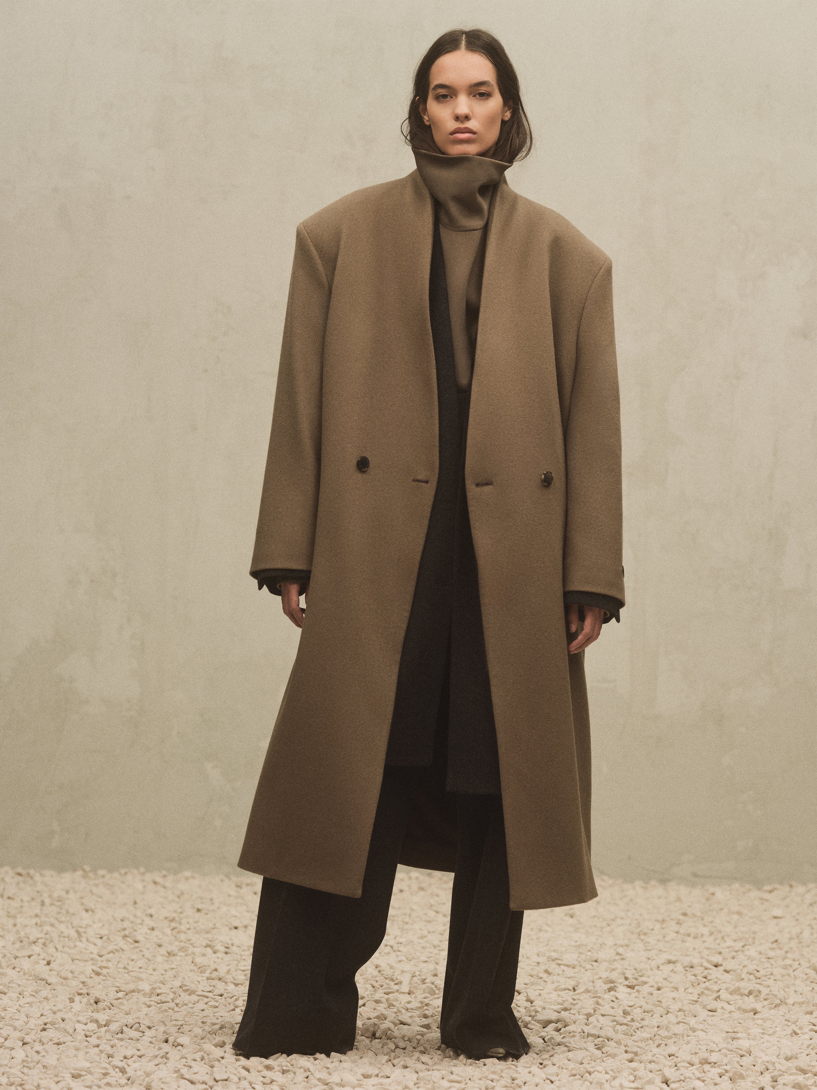 Melton Wool Lapelless Coat | Fear of God