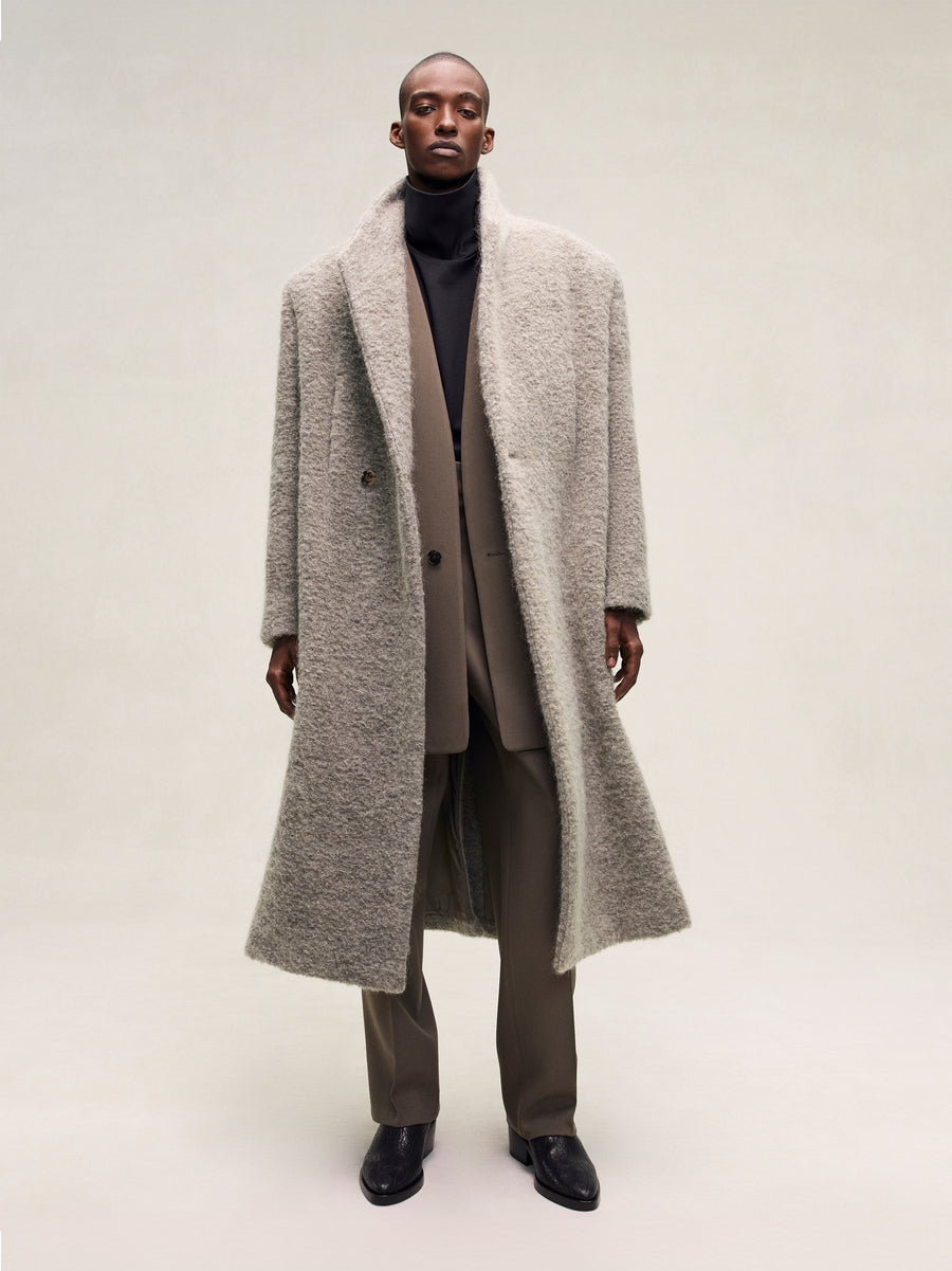 Wool Boucle Stand Collar Overcoat - Fear of God