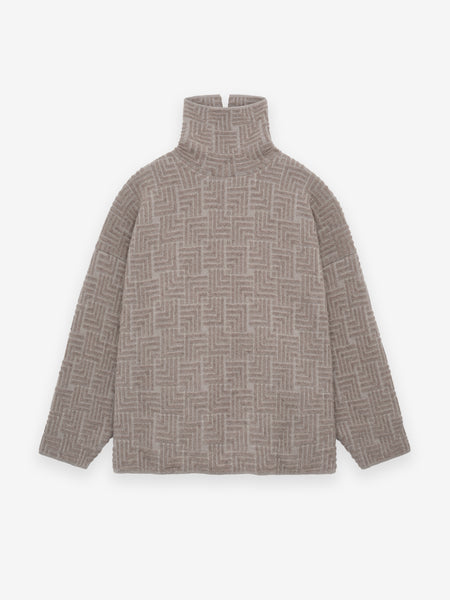 Wool Jacquard High Neck Sweater