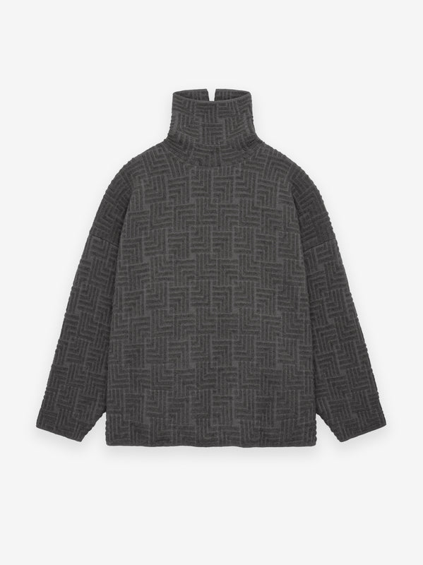 Wool Jacquard High Neck Sweater