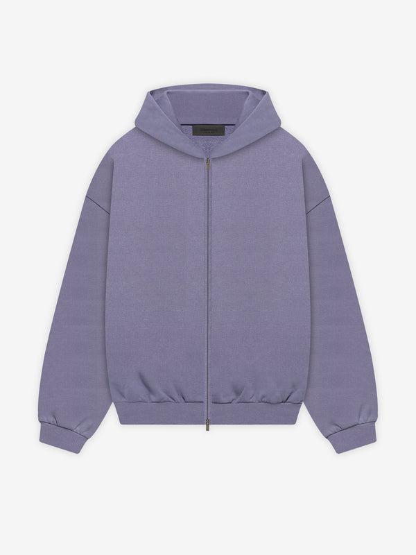 Heavy Fleece Fullzip Hoodie Lavender Fear of God ESSENTIALS Fear of God