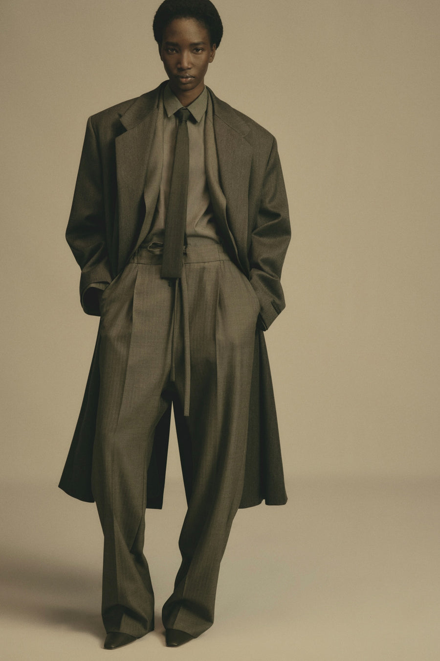 Wool Chevron Drawstring Straight Pant - Fear of God