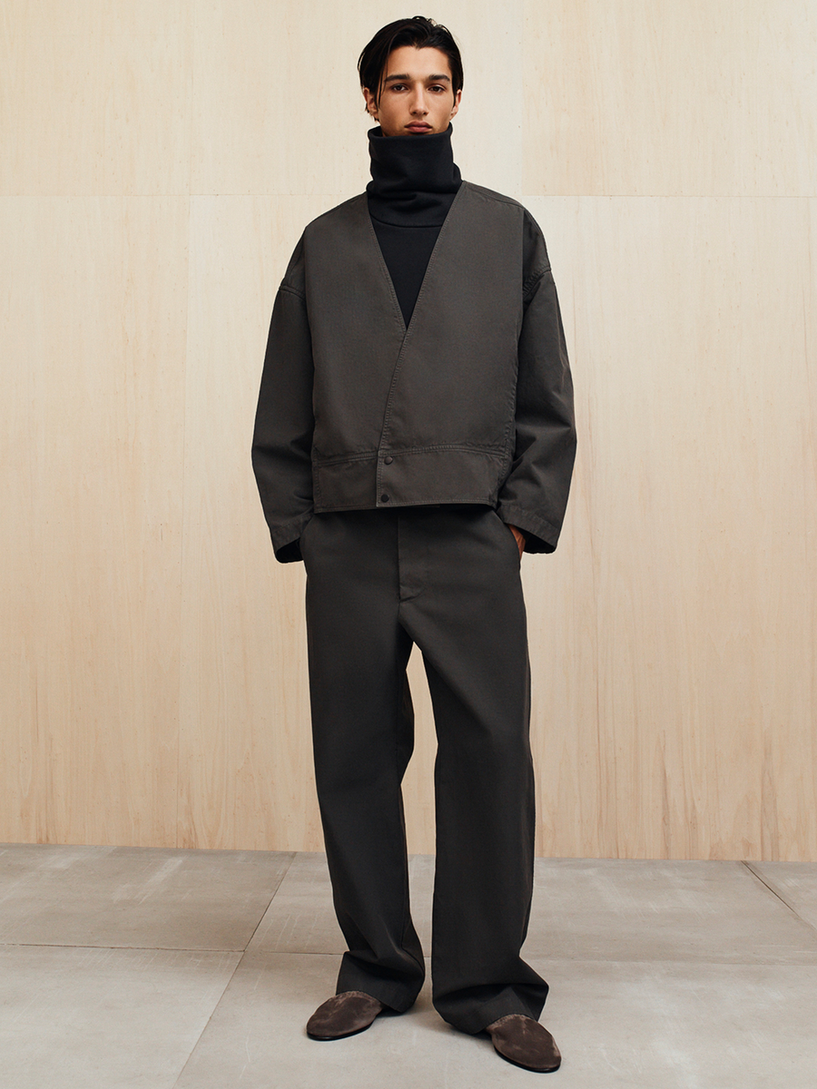 Garment Dyed Cotton Casual Pant Dark Grey / 46 view 3