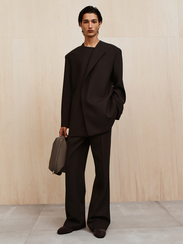 Double Weave Wool Tailored Flared Pants view 1