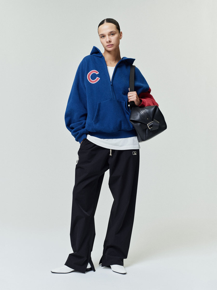 Cubs Raglan Half Zip Sport Hoodie Estate Blue/ Stone Red / XS view 6