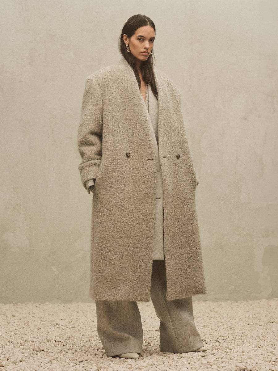 Wool Boucle Lapelless Coat - Fear of God