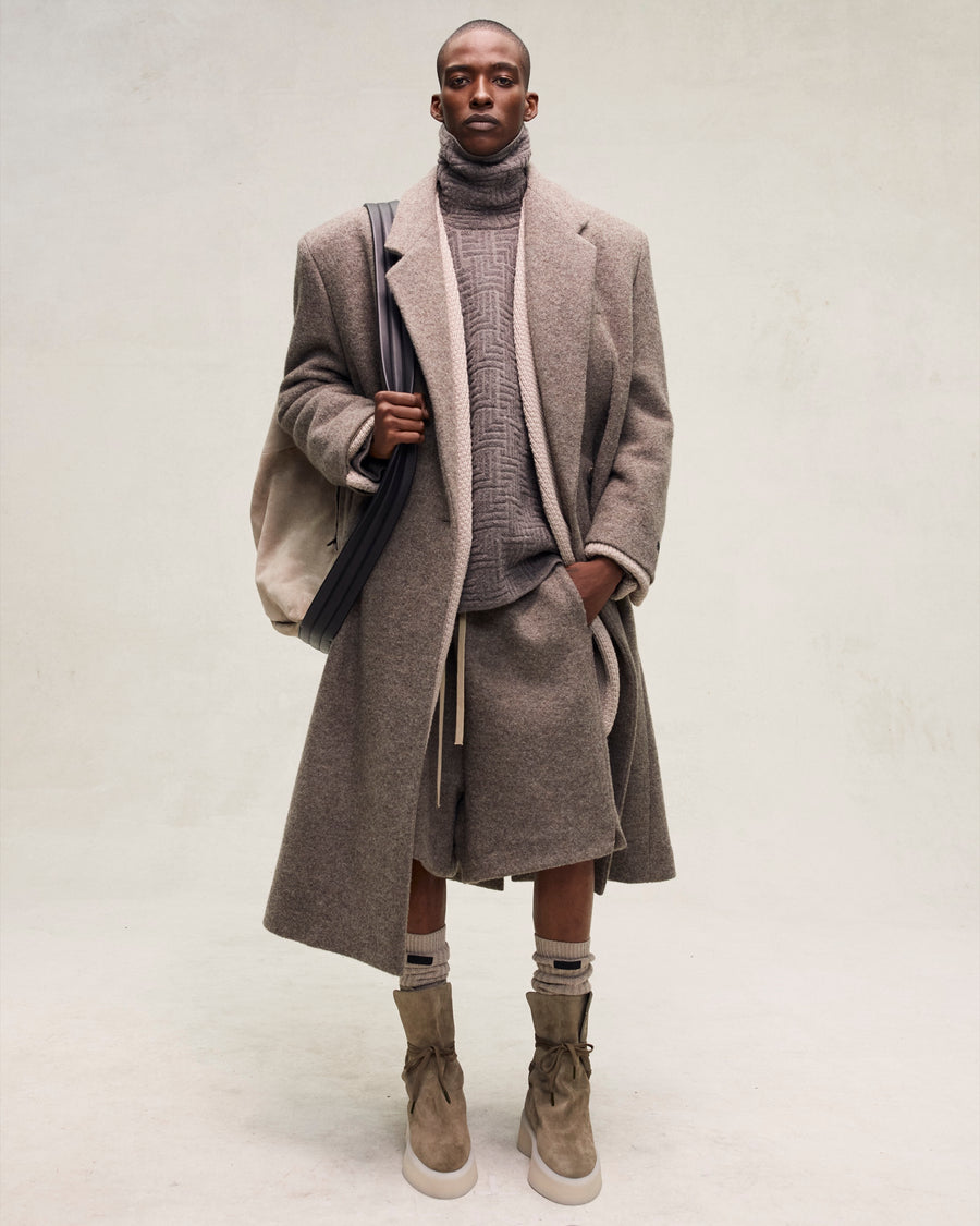 Boiled wool topcoat online