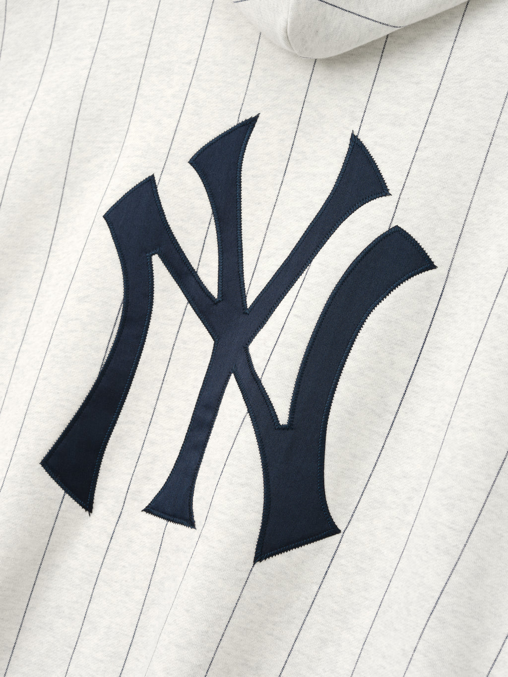 Close-up of a New York Yankees logo the back of a hoodie