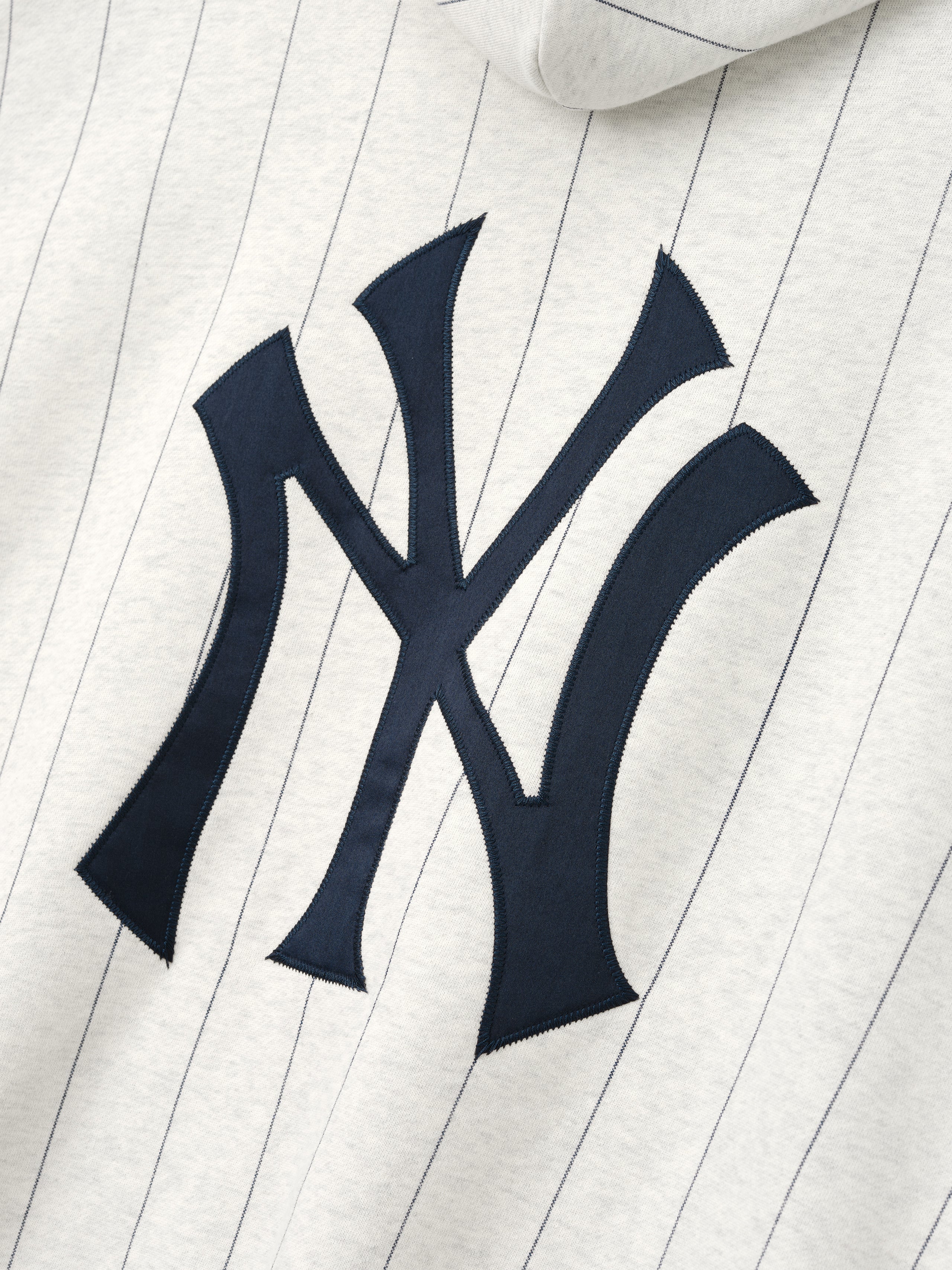 Close-up of a New York Yankees logo the back of a hoodie