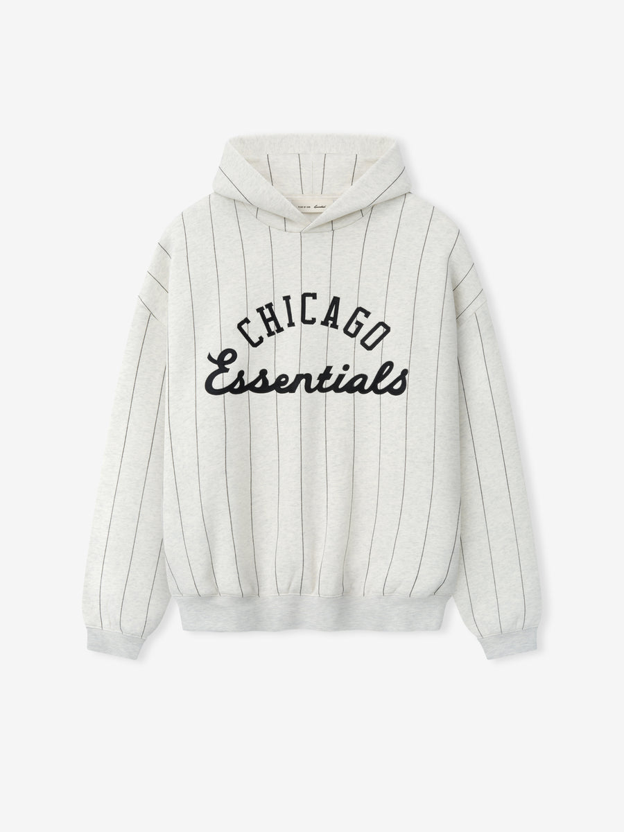White Sox Sport Hoodie Oatmeal Heather W Black Pinstripes / XS view 3