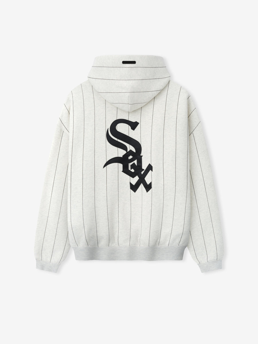 White Sox Sport Hoodie Oatmeal Heather W Black Pinstripes / XS view 4