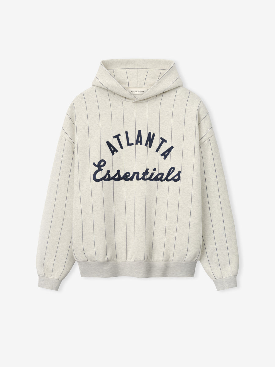 Braves Sport Hoodie Oatmeal Heather W Dark Sapphire Pinstripes / XS view 1