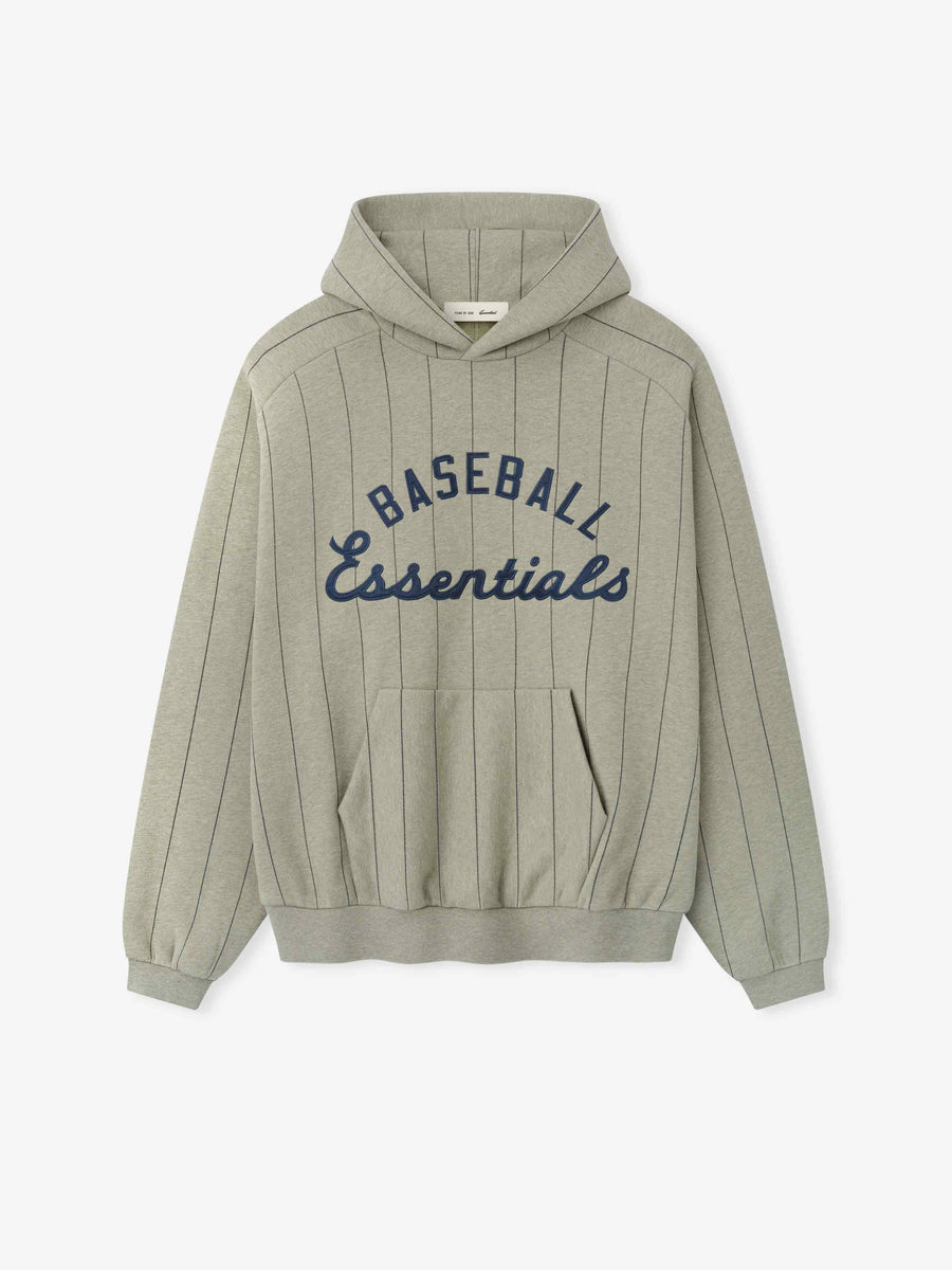 MLB Raglan Sport Hoodie Seal Heather W Black Pinstripes / XS view 1