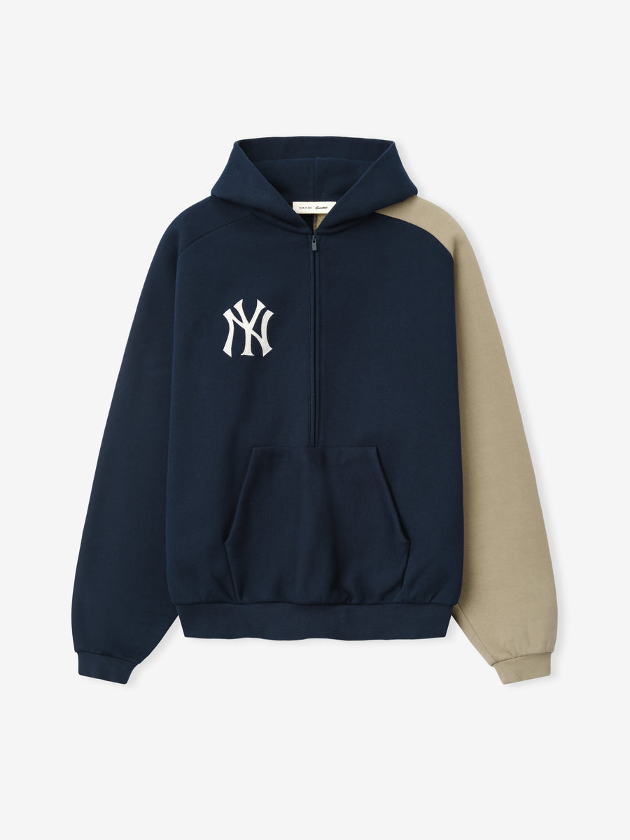 Yankees Raglan Half Zip Sport Hoodie Dark Sapphire/ Overland / XS view 3