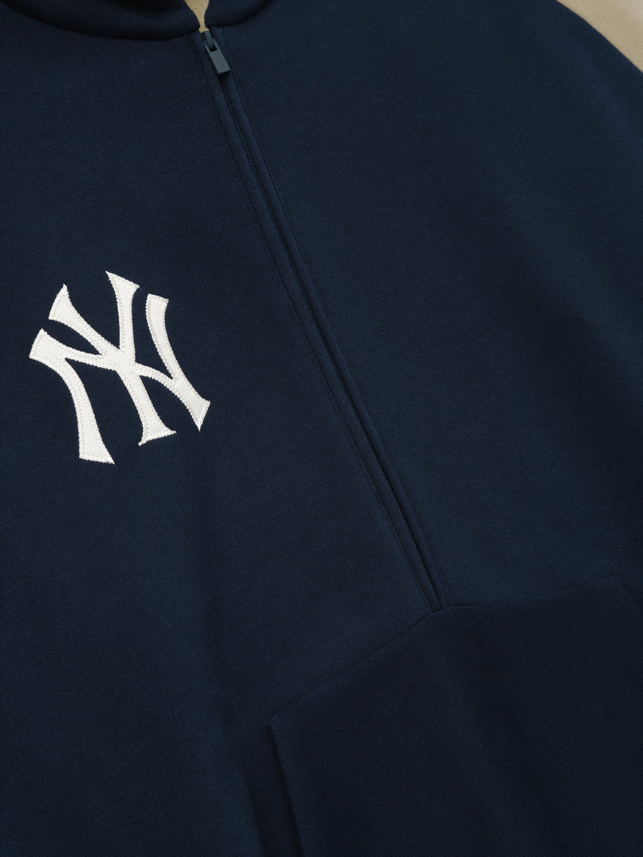 Yankees Raglan Half Zip Sport Hoodie Dark Sapphire/ Overland / XS view 5