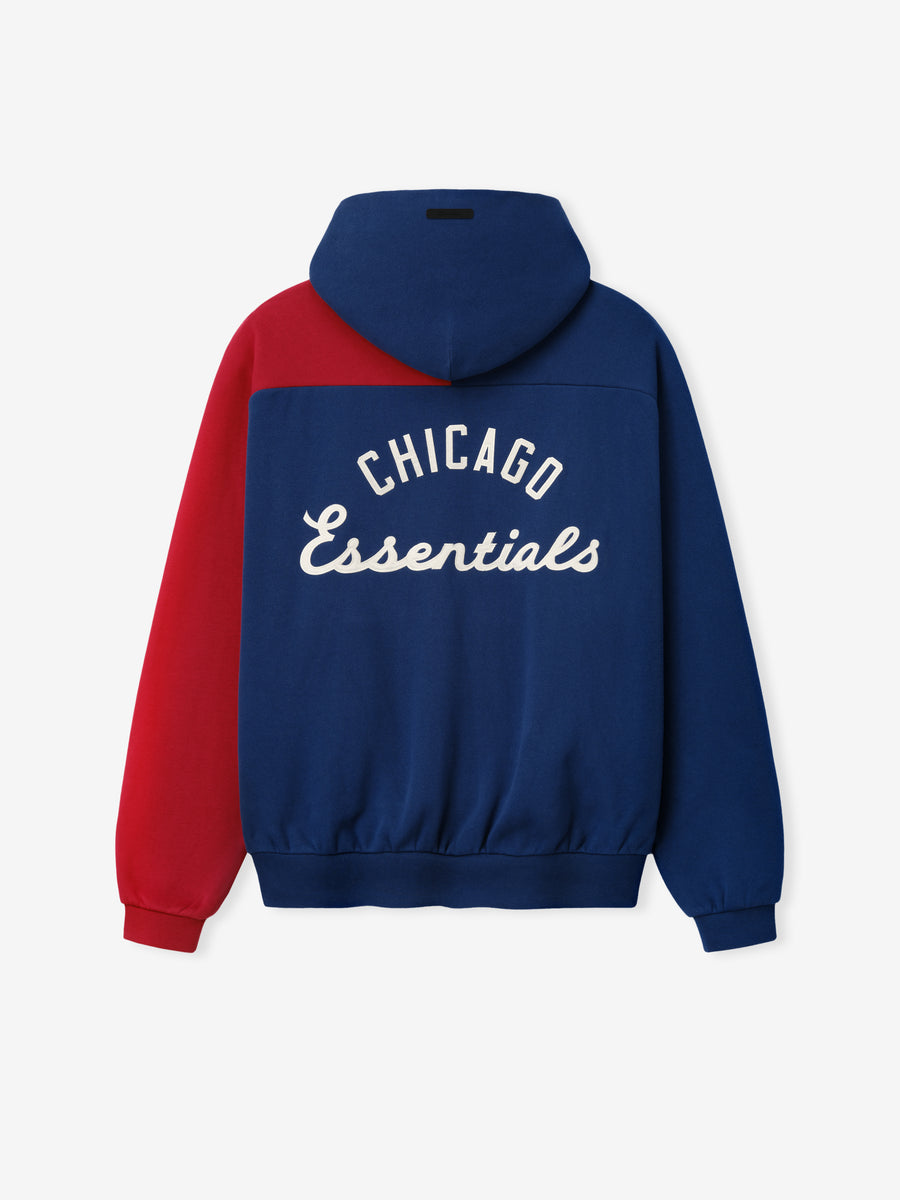 Cubs Raglan Half Zip Sport Hoodie Estate Blue/ Stone Red / XS view 3