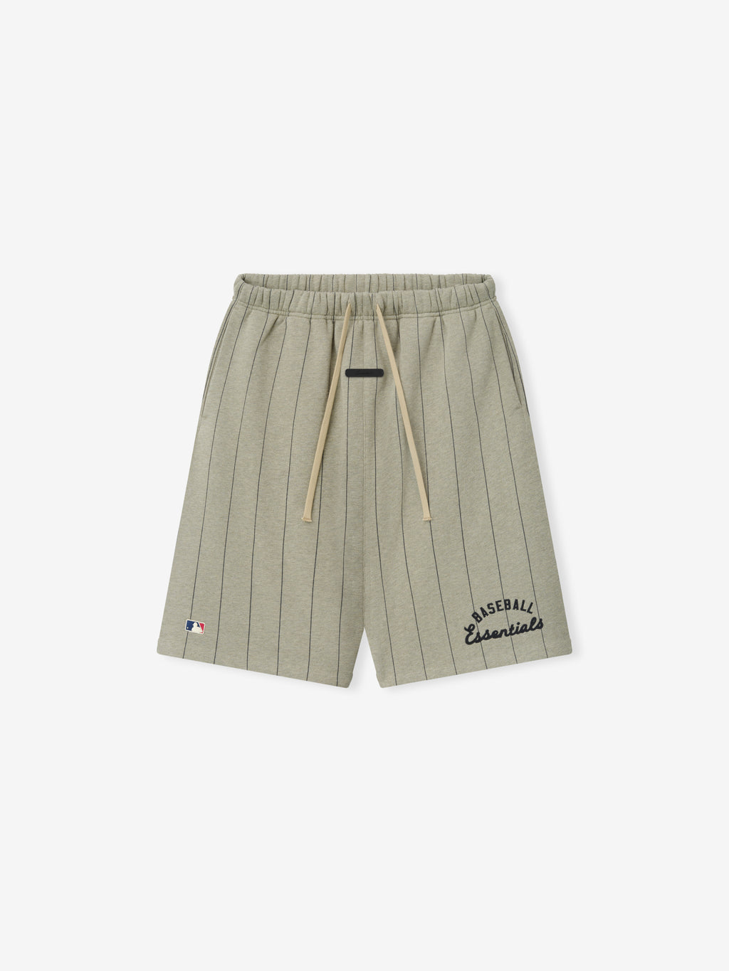 Pinstriped shorts with drawstring on a white background