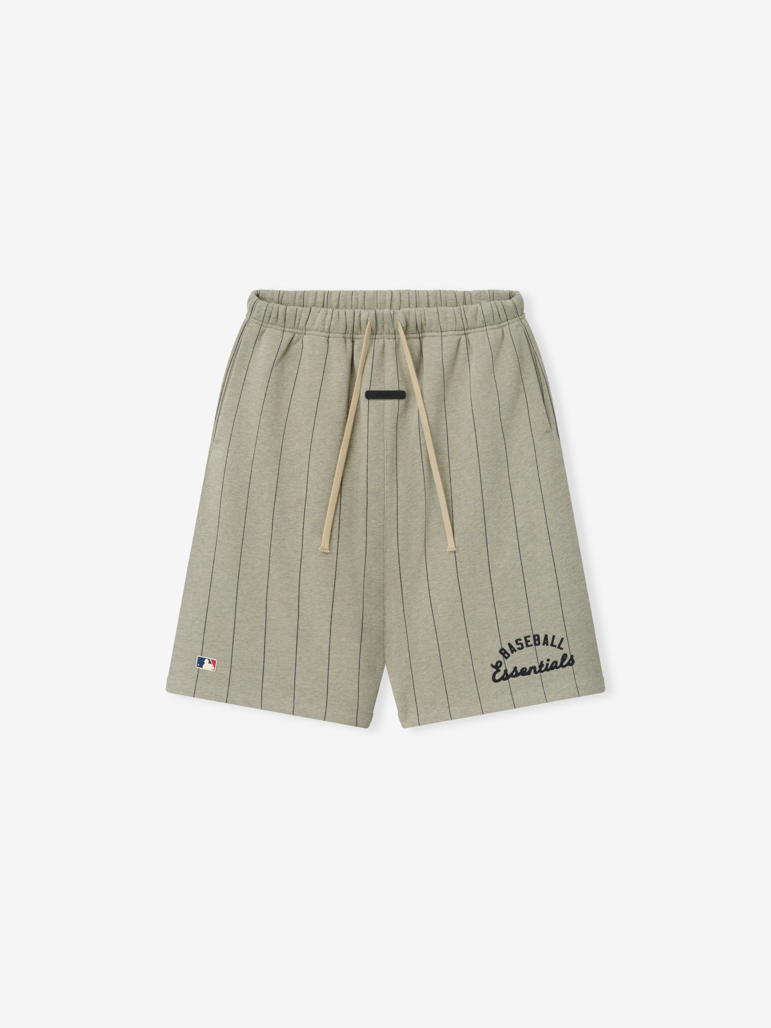 Pinstriped shorts with drawstring on a white background