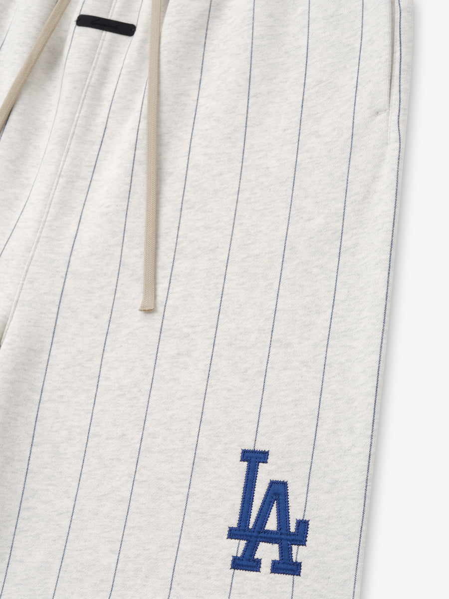 Dodgers 90's Sweatshort Oatmeal Heather W Dark Sapphire Pinstripes / XS view 3
