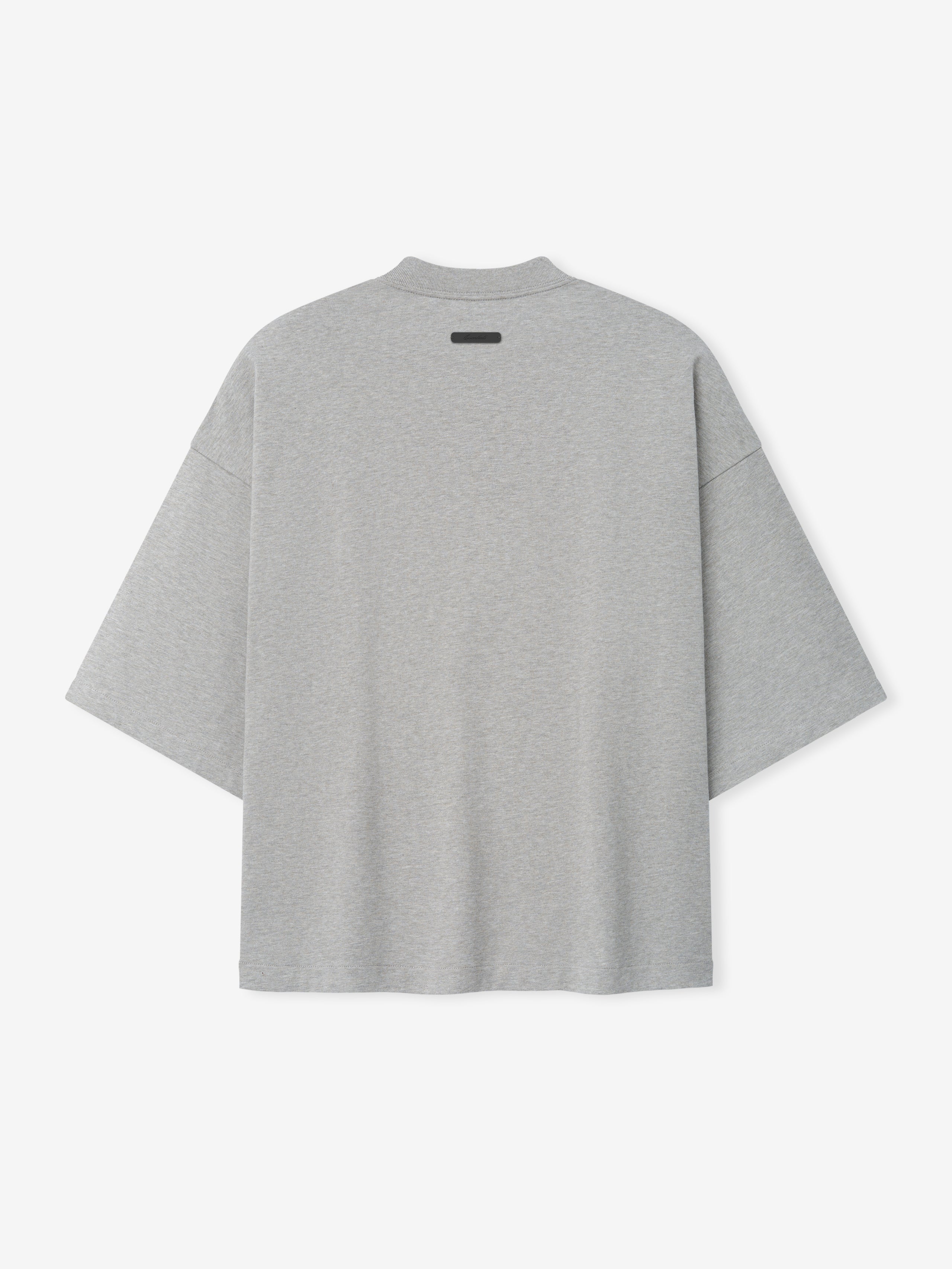 Rangers AL Merch Tee in a light gray fabric with a relaxed fit, featuring a high crew neckline and dropped shoulders for a modern casual top.