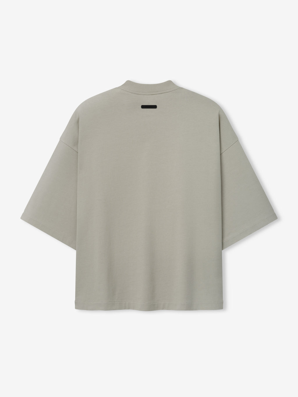 Rear view of the Mets NL Merch Tee in muted gray featuring a relaxed fit with dropped shoulders and a small black label near the collar on soft fabric.