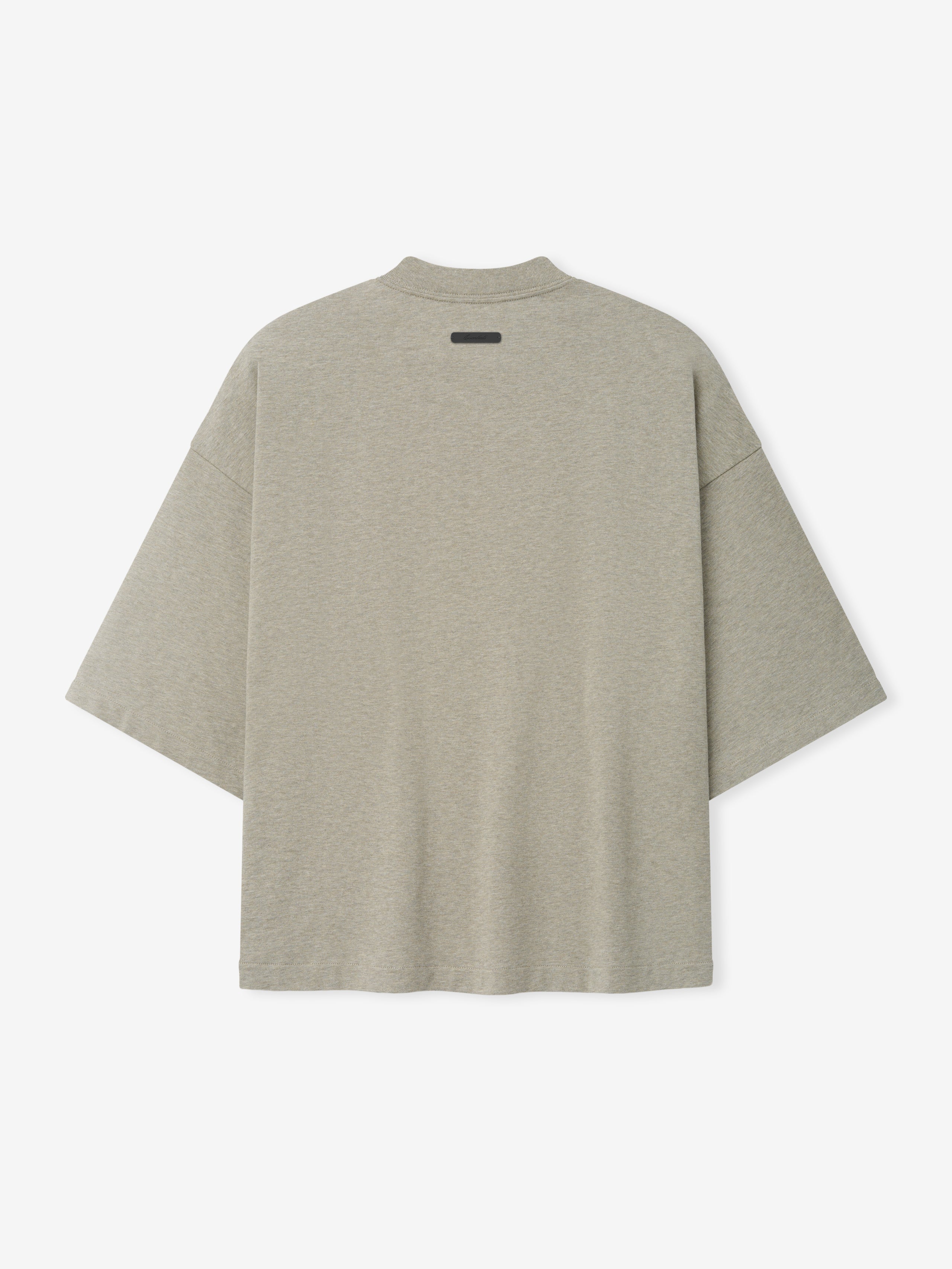 Phillies NL Merch Tee in a muted seal heather color showcasing a relaxed fit with dropped shoulders and wide short sleeves, designed for laid-back casual wear.
