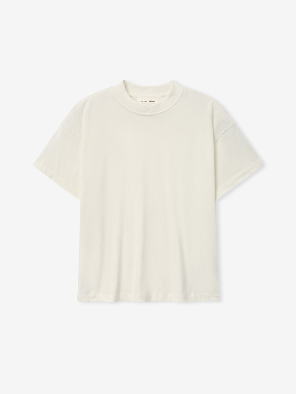 Tri-Blend Essential Tee (Slim) in a soft ivory shade featuring a slim fit with short sleeves and a classic crew neckline for a clean, versatile casual top.