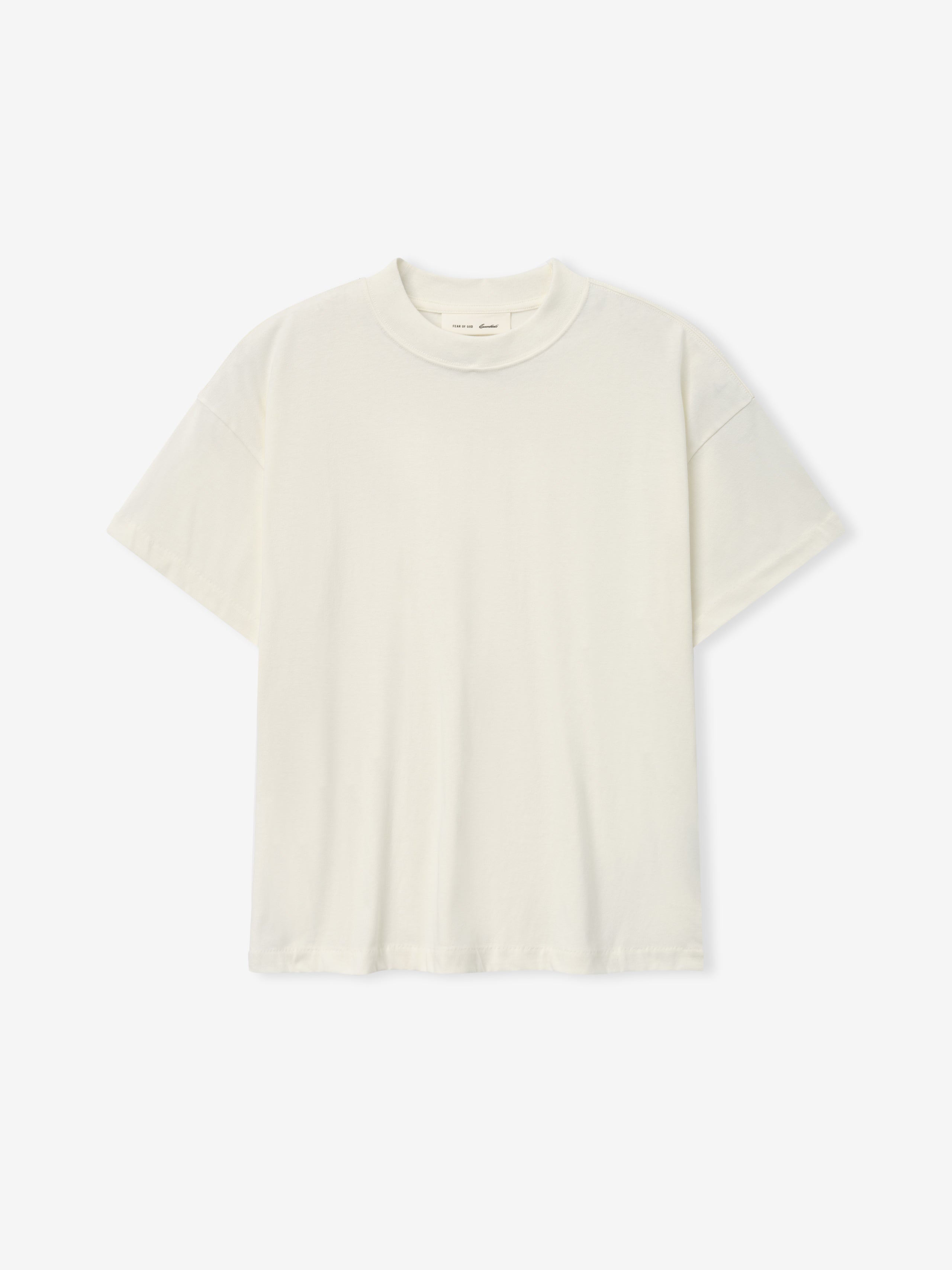 Tri-Blend Essential Tee (Slim) in a soft ivory shade featuring a slim fit with short sleeves and a classic crew neckline for a clean, versatile casual top.