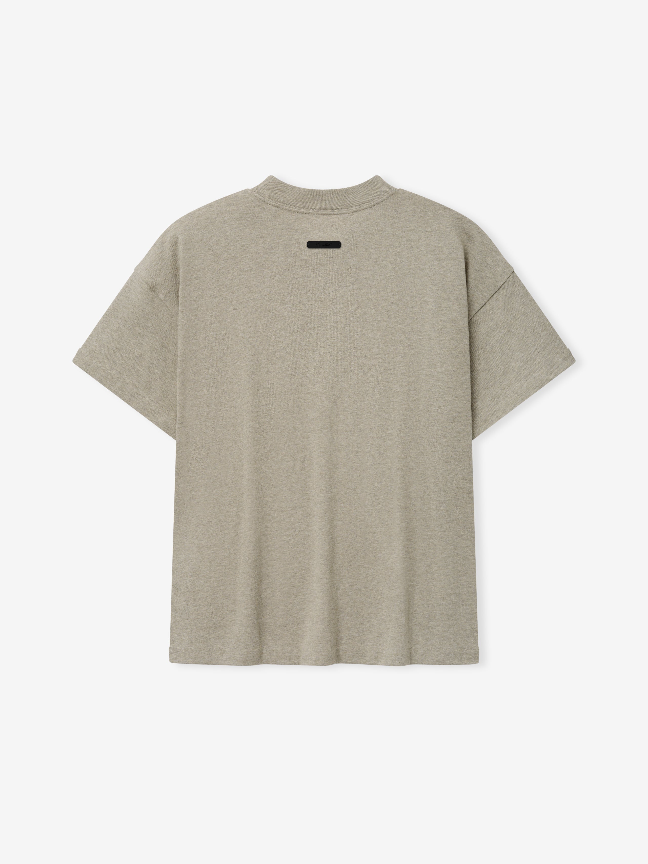 Tri-Blend Essential Tee (Slim) in a muted beige heather fabric featuring a relaxed fit with short sleeves and a classic crew neckline, designed for a minimalist casual look.