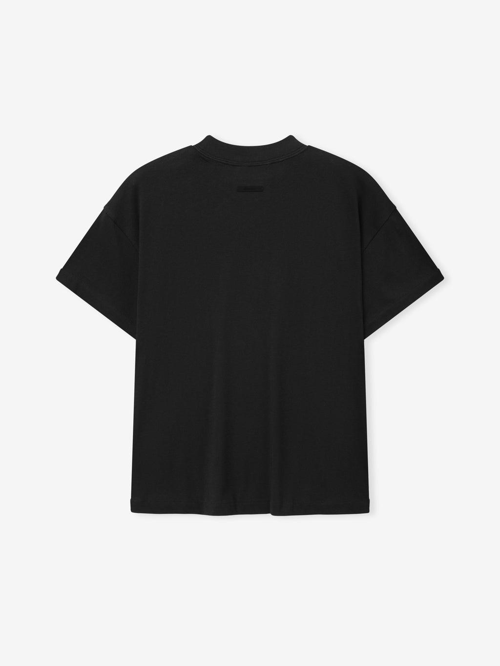 Tri-Blend Essential Tee (Slim) in a deep black shade featuring a clean, minimalist design with a slim cut, short sleeves, and a simple crew neckline for versatile casual tops.